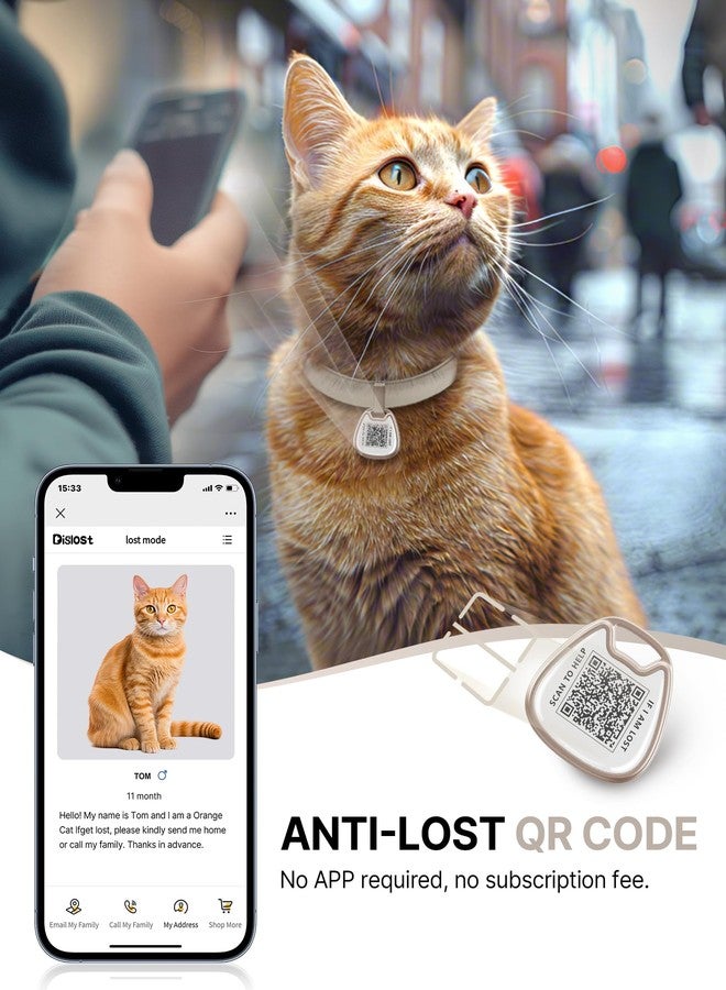 typecase طوق للقطط مزود ببطاقة اسم برمز الاستجابة السريعة، طوق قابل للفك للقطط الصغيرة من الذكور والإناث، شريط مطاطي فائق النعومة قابل للتعديل، مشبك أمان قابل للفك، طوق تعريف مريح وآمن للحيوانات الأليفة (6-12 بوصة)، لون كاكي - Image 2